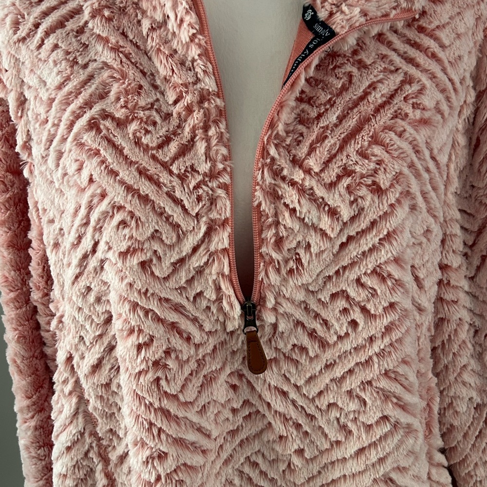 Simply Southern Blush Textured Teddy Jacket - Picture 5 of 11